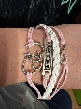 Best Friend Pink and White Multi-Strand Bracelet